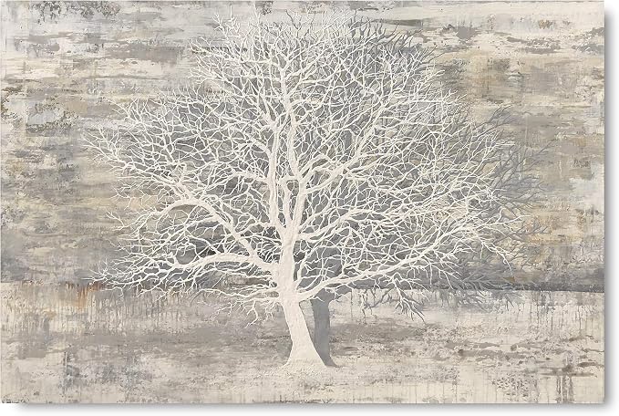 Yihui Arts Abstract Trees Painting Canvas Prints Wall Art Decor Framed - Image 2