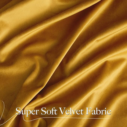 NICETOWN Mustard Gold Velvet Curtains 96 inch Long - Image 2
