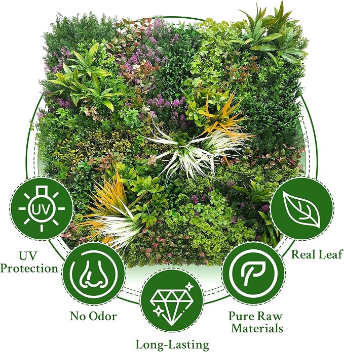 ODTORY Artificial Greenery Grass Wall Panels: 68'' x 120'' UV-Anti Faux - Image 4