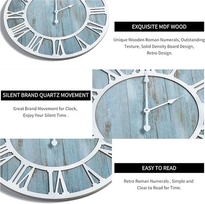 1st owned Wall Clocks for Living Room Decor, Round Silent Non Ticking, Modern - Image 4