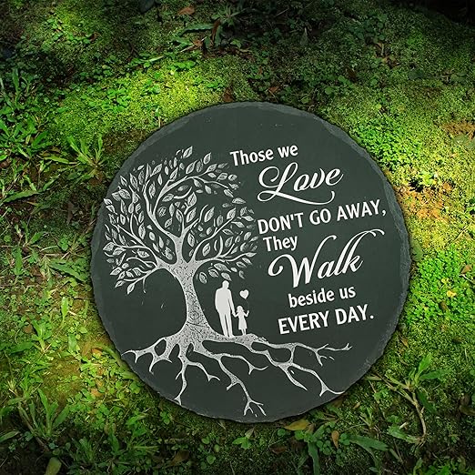 Memorial Stone Man and Child, Dad Memorial Gifts for Daughter, Memorial Gifts for Loss of Father, in Memory of Dad Garden Slate Stone, Sympathy Gift for Loss of Dad Memorial Plaque TNA3
