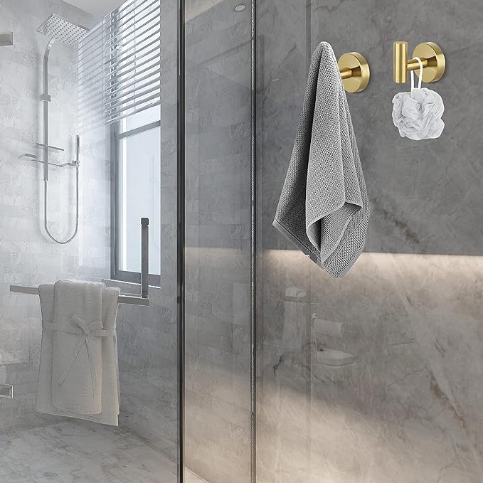 16pcs Gold BathTowel Hooks Robe Coat Bathroom Wall Hook Stainless Steel Heavy - Image 4