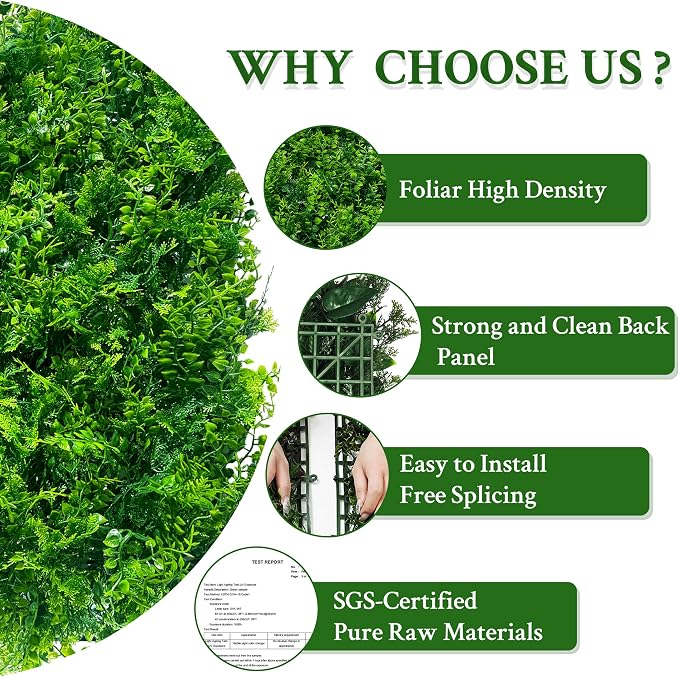 ODTORY Artificial Plants Hedge Wall Panels：54x120 Inch UV-Anti Greenery Boxwood - Image 4