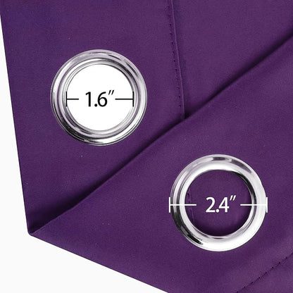 LEMOMO Blackout Curtains 66 x 95 inch/Purple Curtains Set of 2 Panels/Thermal - Image 5