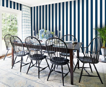Guvana 17.7"x197" Navy Blue Wallpaper Striped Peel and Stick Wallpaper Blue and - Image 4