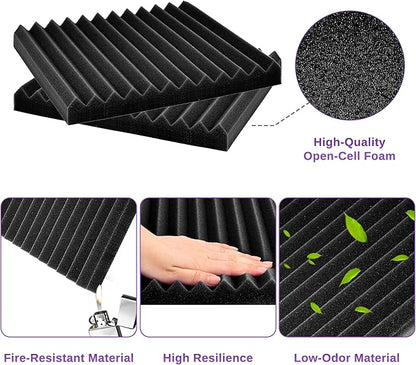 52 Pack Acoustic Foam Panels 1" x 12" x 12"Acoustic Wedge Studio Foam Sound - Image 4