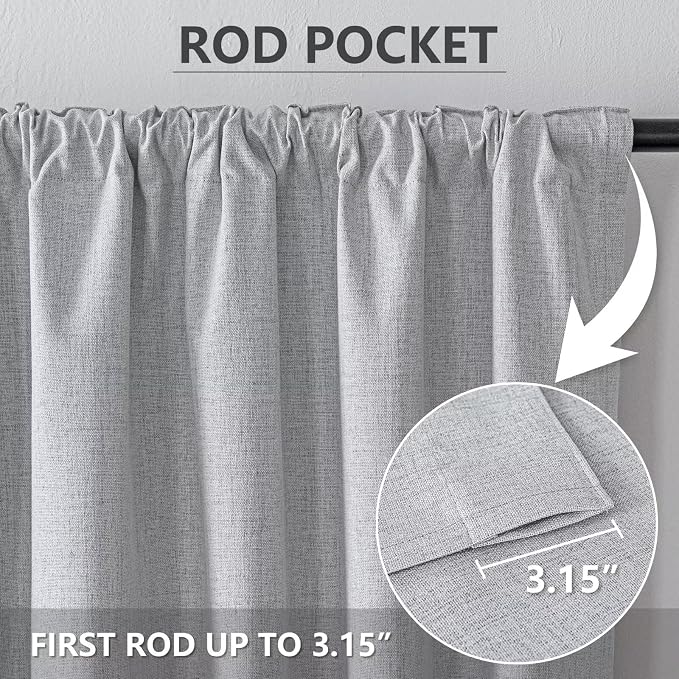 IGEMAEVE 100% Blackout Curtains 90 Inches Long - Image 4
