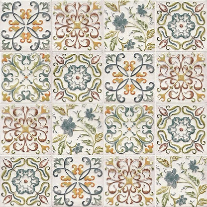 Wudnaye Bohemian Wallpaper Peel and Stick Faux Tile Contact Paper 17”×118” Tile by Wudnaye