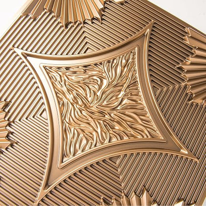Art3d Drop Ceiling Tiles 24x24 in Bronze, 3D Wainscoting Panels Glue Up 2x2 - Image 9