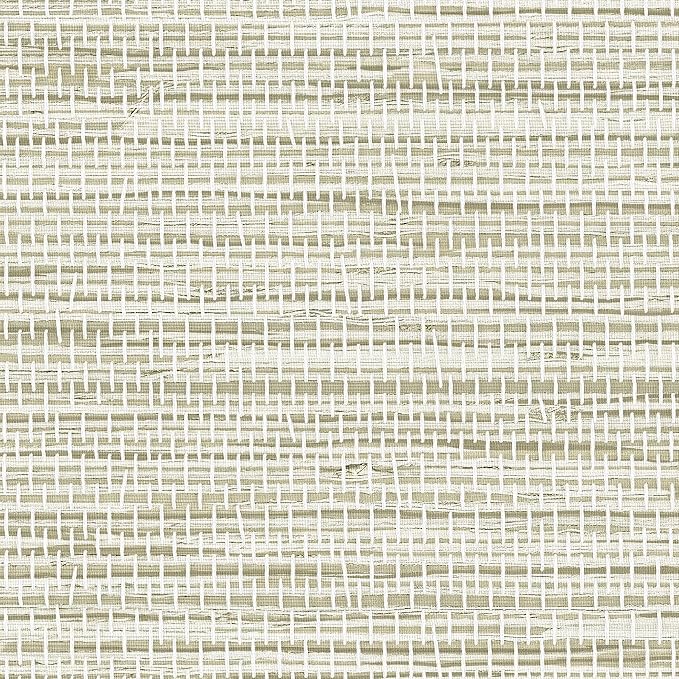 JiffDiff Grasscloth Wallpaper Peel and Stick, 17.3"x472" Cream Grassweave Stick by wallpaper