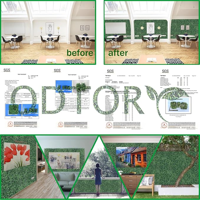 ODTORY Artificial Grass Wall Panels Backdrop: 40"x40" UV-Anti New Bottom Plate - Image 6