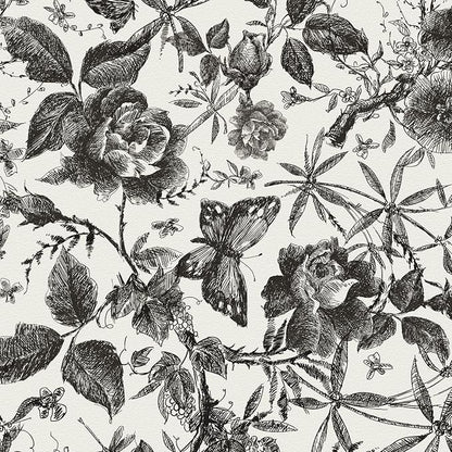 JiffDiff Floral Vintage Wallpaper Peel and Stick，Rose Wallpaper Removable Vinyl by wallpaper