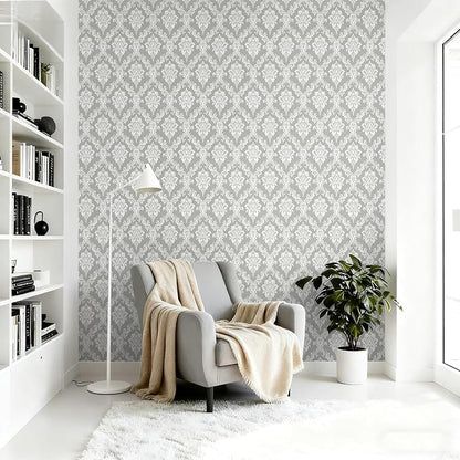 Peel and Stick Wallpaper Grey and White Contact Paper - Image 3