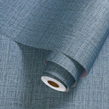 Blue Peel and Stick Wallpaper 393.7inch Textured Linen Contact Paper - Image 2