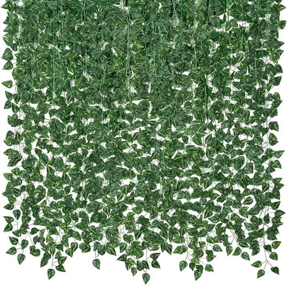 CQURE 14 Pack 98Ft Artificial Ivy Garland, Fake Vines UV Resistant Greenery by CQURE