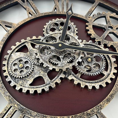 The B-Style Large Wall Clock 24 inch Moving Gear Wall Clock Oversized Vintage - Image 2