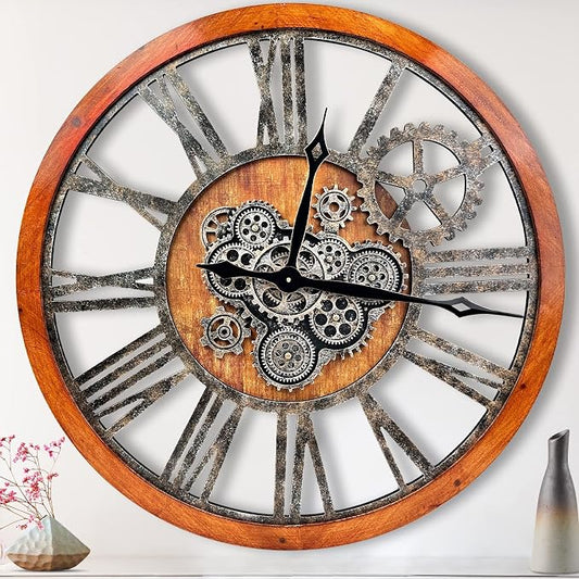 The B-Style Large Wall Clock 36 inch Moving Gear Wall Clock Oversized Vintage by TheB-StyleTB