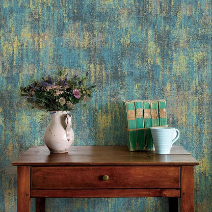 JiffDiff Vintage Metallic Peel and Stick Wallpaper Industrial Metallic Concrete - Image 7