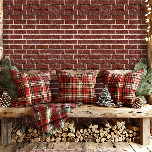 COMSTICKC 3D Faux Red Brick Wall Panels Peel and Stick Wall Sticker, Small Size - Image 2