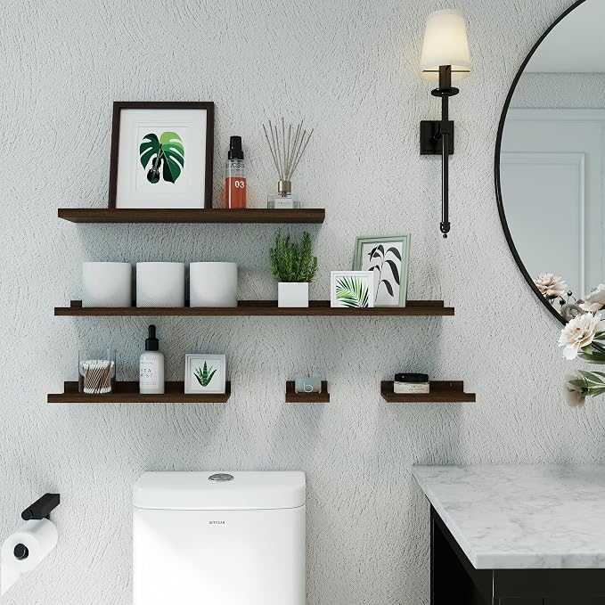 Small Floating Shelves for Wall Decor, Wall Mounted Wood Shelf for Bedroom - Image 5