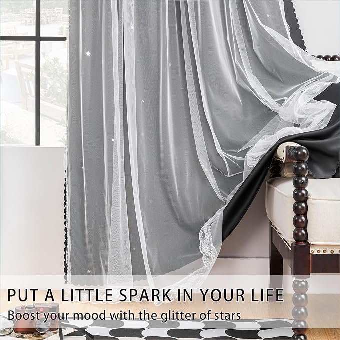 XiDi Curtains for Bedroom Windows, Unicorn Curtains for Kids Room - Image 2