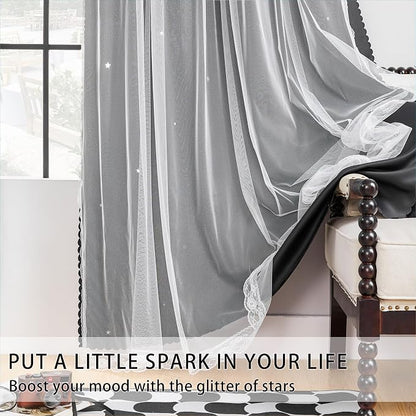XiDi Grommet Blackout Curtains for Bedroom & Living Room, Unicorn Pattern - Image 2