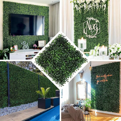 Grass Wall 12 Pack 10"x10" Artificial Boxwood Hedge Wall Panels, Privacy Hedge - Image 6