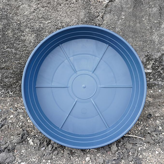Plant Saucer 8 Inch 4 Pack 6 8 10 12 14 16 18 20 25, Plastic Plant Trays for Pots，Extra-Deep Plant Water Dray Tray, Bird Bath Bowl, Heavy Flower Plant saucers Indoors and Outdoor No Holes 8in-4 blue