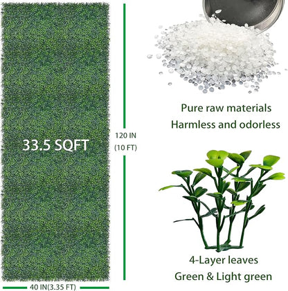 ODTORY Artificial Boxwood Roll: 40x120 in UV-Anti Faux Ivy Boxwood Hedge Leaf - Image 2