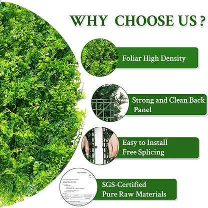 ODTORY Artificial Plants Hedge Wall Panels：20x20 Inch 12P UV-Anti Greenery - Image 4