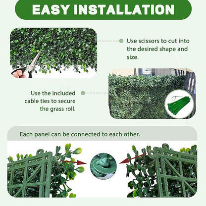 ODTORY Artificial Grass Wall Panels, 24 x 16 in 24P UV-Resistant Faux Boxwood - Image 3
