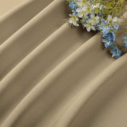 CUCRAF Beige Blackout Curtains 72 inch Length 2 Panels Set, Rod Pocket Room - Image 7