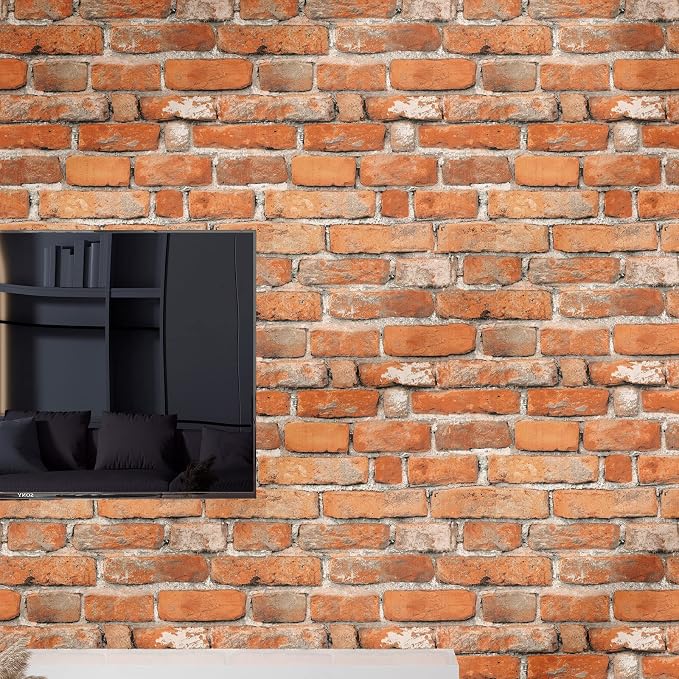 Faux Brick Peel and Stick Wallpaper 17.7" x 78.7" Contact Paper - Image 7