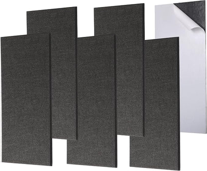 6 Pack Self-adhesive Acoustic Panels, 15.75" X 31.5" X 0.47" Soundproof Wall by ENSEPST