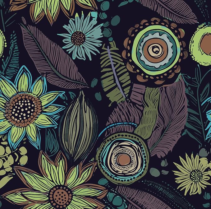 Vintage Boho Wallpaper Peel and Stick, Gothic Floral Contact Paper, Retro by Laatse