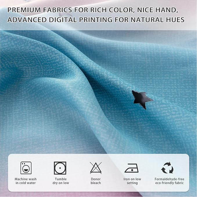 XiDi Girls Curtains for Bedroom, Princess Unicorn Wall Decals Pink 63 Inches - Image 3