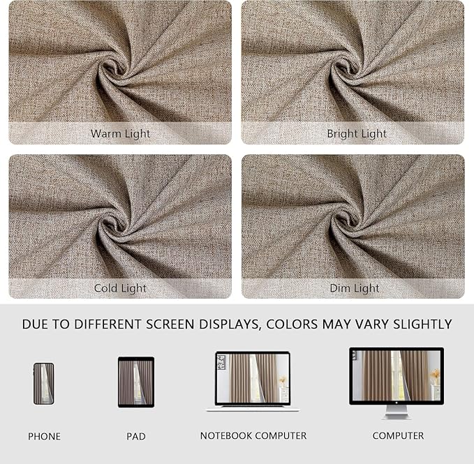 IGEMAEVE Blackout Curtains 84 Inch Length 2 Panels Set, 100% Black Out Curtains - Image 4
