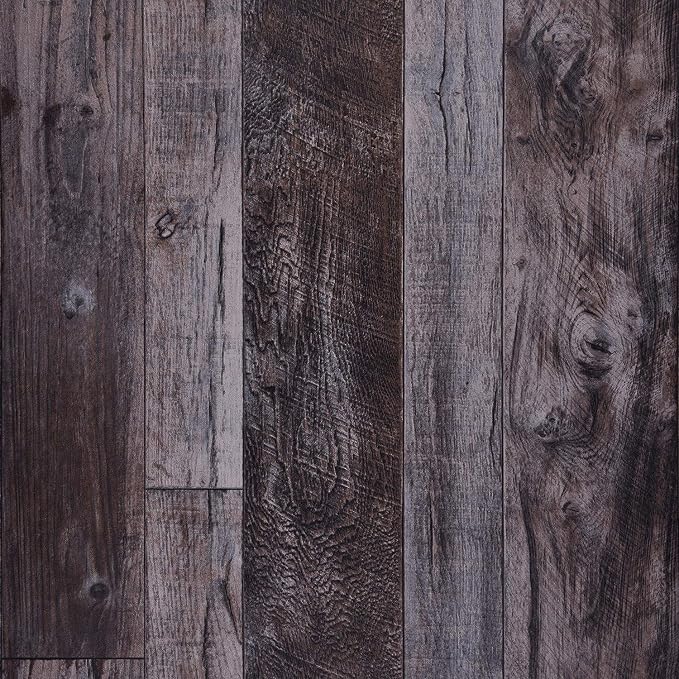 WENMER 17.71" x 118" Grey Wood Peel and Stick Shiplap Self-Adhesive Wallpaper by WENMER