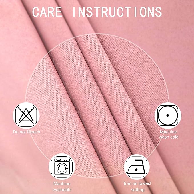 LEMOMO Blackout Curtains 66 x 84 inch/Pink Curtains Set of 2 Panels/Thermal - Image 4