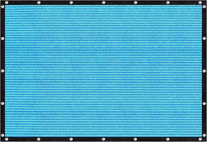 VICLLAX Shade Fabric Sun Shade Cloth with Every 2 FT Grommets for Patio Garden Pergola Cover Canopy 18x22 FT, Mixed Turquoise