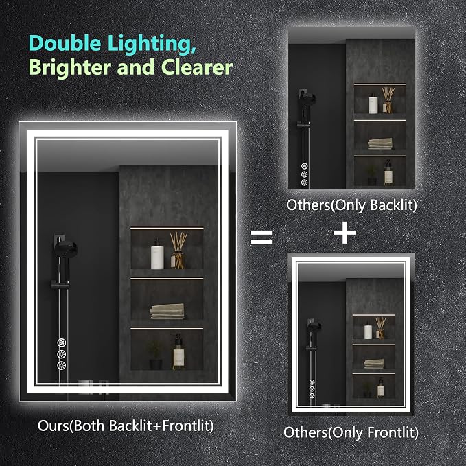 Ratsamee 28" x 36" Led Mirror for Bathroom - Image 3