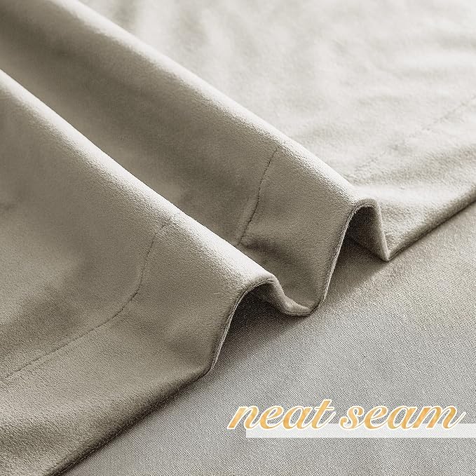 NICETOWN Camel Velvet Curtains 72 Inch Long 52 Wide, Room Darkening Sound - Image 6