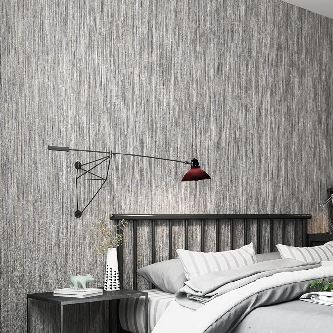Haimin Grasscloth Wallpaper Textured 24in X 393in Fabric Contact Paper Brown - Image 4