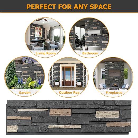 ROOMTEC 1-Pack Faux Stone Wall Covering Panels - Image 5