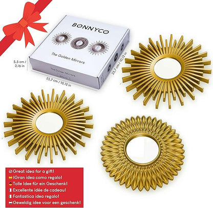 BONNYCO Gold Mirrors for Wall Pack of 3, Round Wall Mirrors Bedroom Room and - Image 7