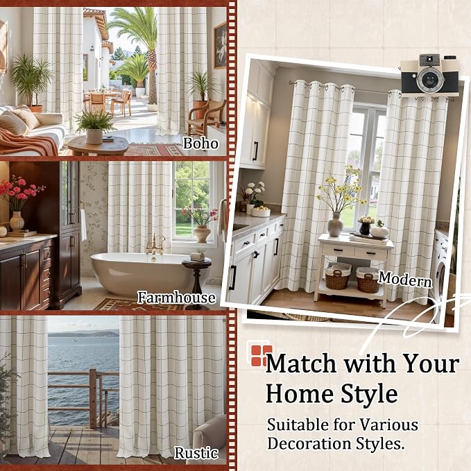 Lajode Plaid Patterned Curtains Thermal Insulated - Image 8
