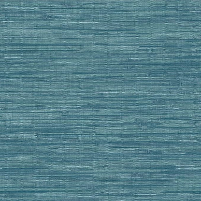 NuWallpaper Steel Blue Grassweave Peel & Stick Wallpaper by NuWallpaper