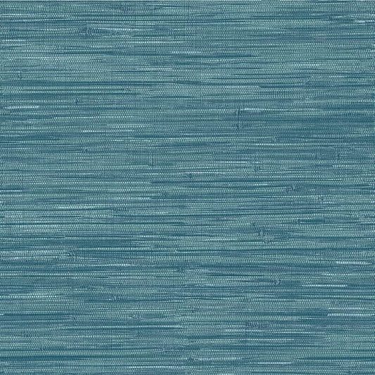 NuWallpaper Steel Blue Grassweave Peel & Stick Wallpaper by NuWallpaper