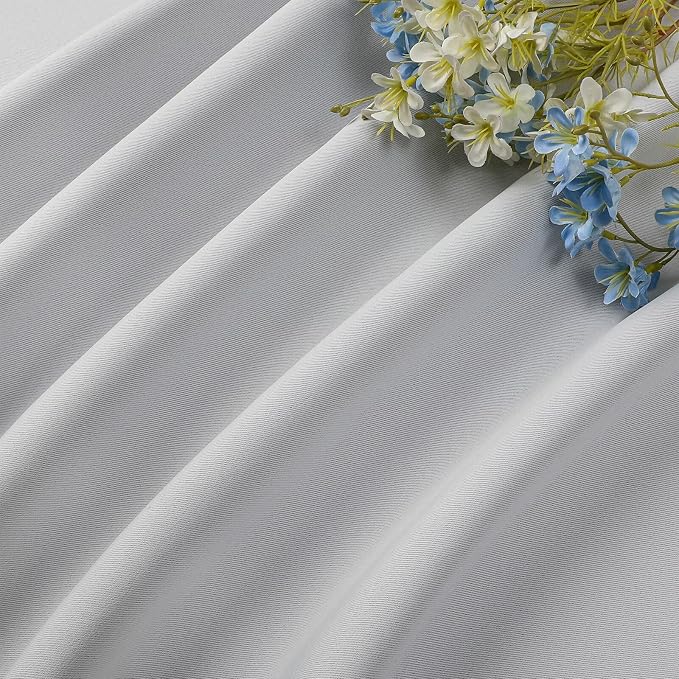CUCRAF Grayish White Blackout Curtains 108 inch Length 2 Panels Set, Rod Pocket - Image 7