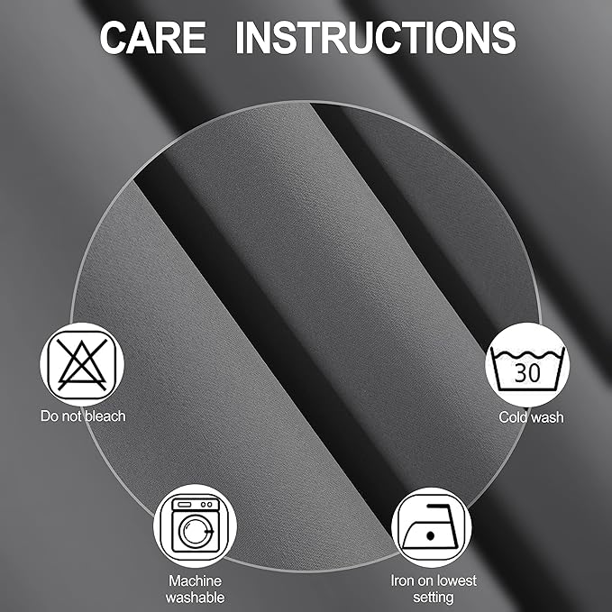 LEMOMO Grey Thermal Blackout Curtains/38 x 84 Inch/Set of 2 Panels Room - Image 4